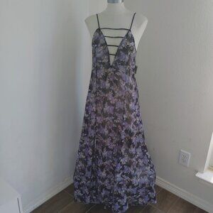 NWT Intimately Free People Womens Dark Floral Maxi Dress Sz S Forest Fairy Boho